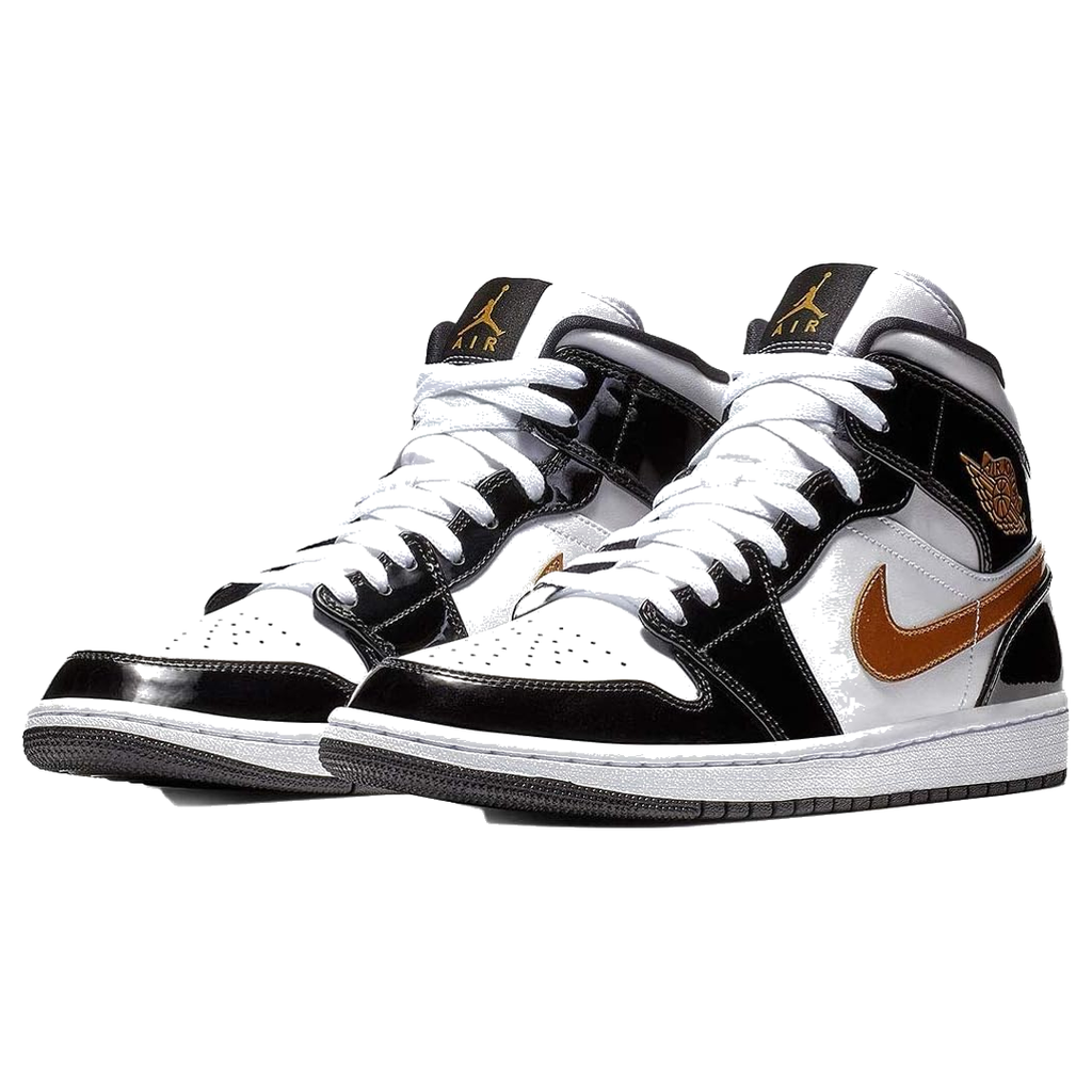 RETRO 1 BOTA NEGRO BLANCO DORADO